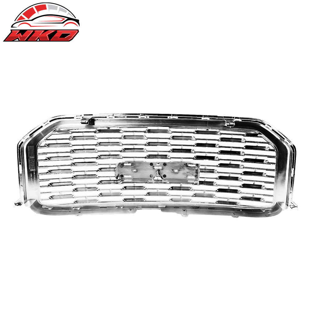 Fits 15-20 GMC Yukon Denali Style Front Bumper Upper Mesh Grille Chrome ABS
