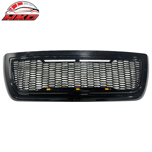 10-18 Dodge Ram 2500 Raptor Inspired Style Grille Gloss Black w/ Amber LED | Wholesale