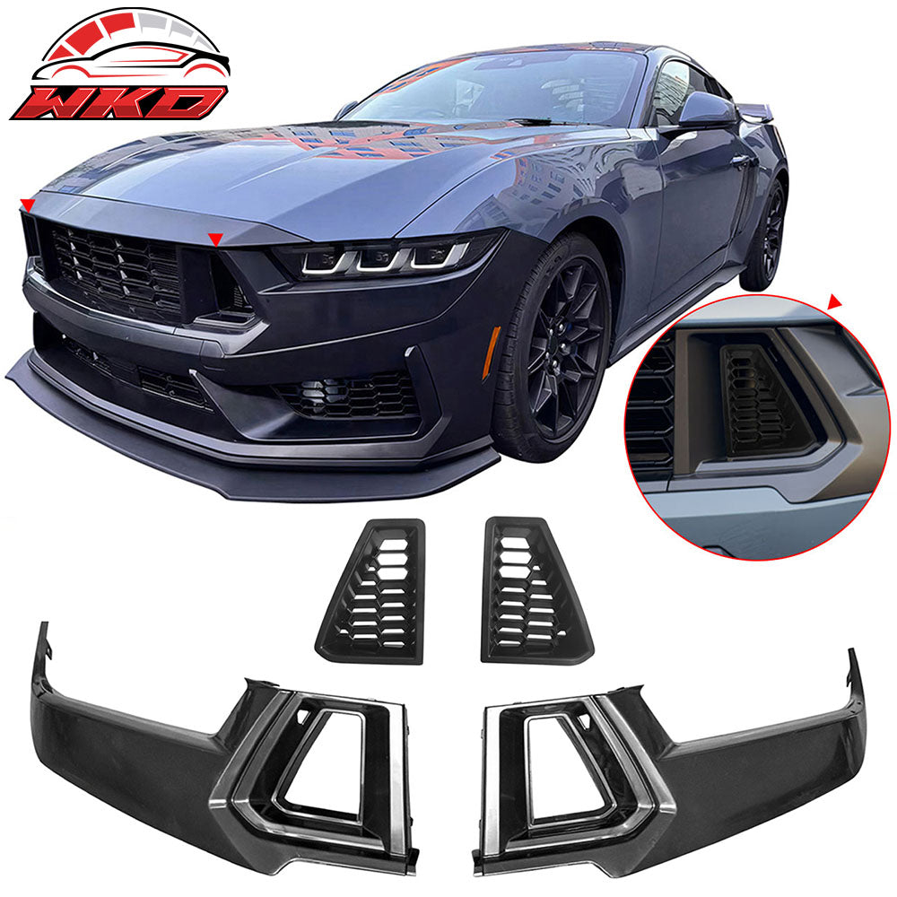 Fits 24-26 Ford Mustang Dark Horse Front Bumper Upper Insert Cover W/ Grille ABS