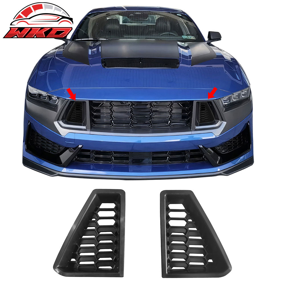 Fits 24-26 Ford Mustang Dark Horse Front Bumper Upper Insert Cover W/ Grille ABS