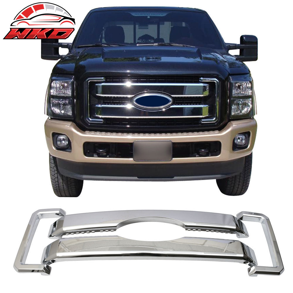 Fits 11-16 Ford F250 F350 F450 F550 Super Duty Grille Overlay Cover Chrome 4PC