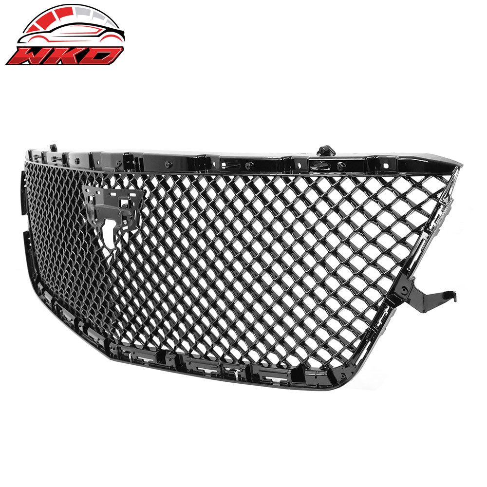 Fits 19-20 Cadillac CT6 V Style Front Bumper Hood Grill Grille ABS Gloss Black