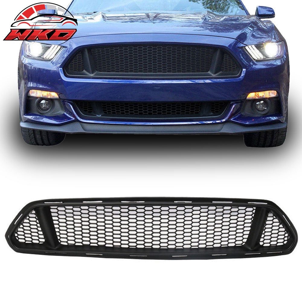 Fits 15-17 Ford Mustang IKON Style PP Front Bumper Upper Mesh Grille Unpainted