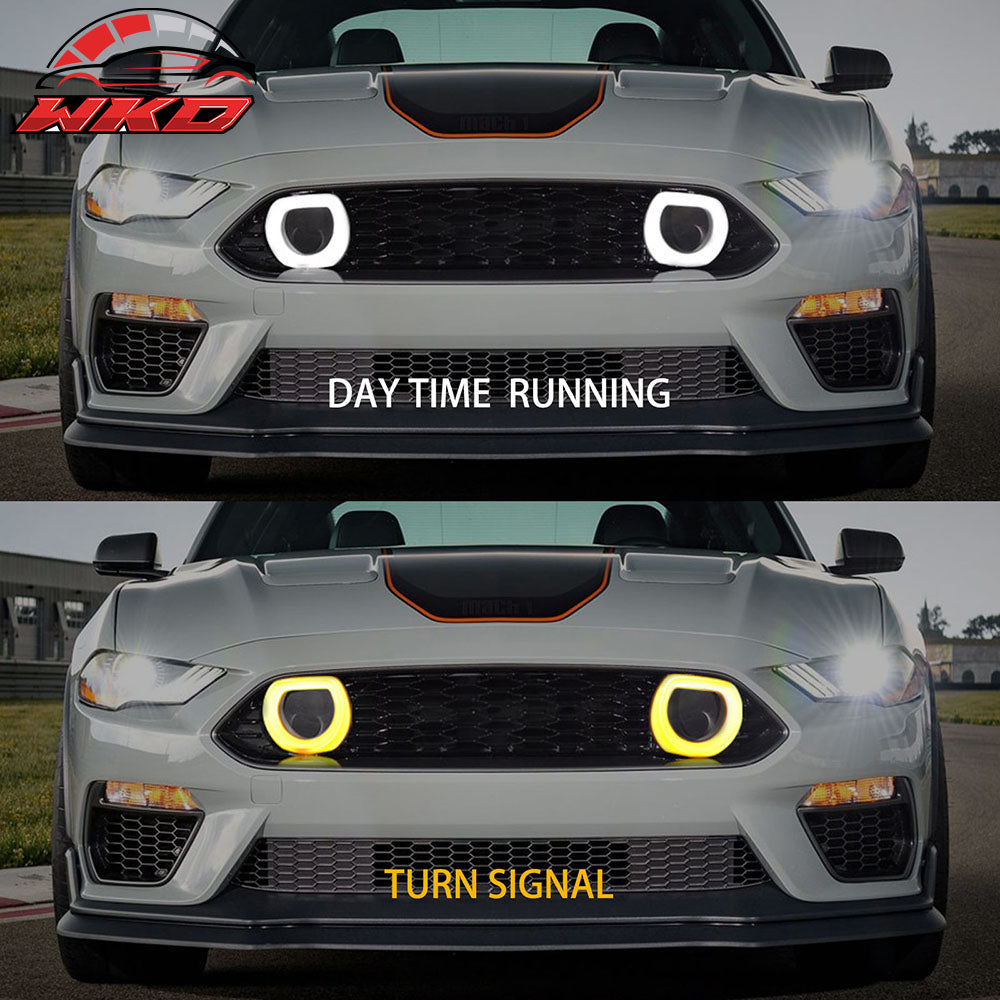 Wholesale 21-23 Ford Mustang Mach 1 ABS Front Upper Mesh Grille W/ DRL LED Signal Lamp