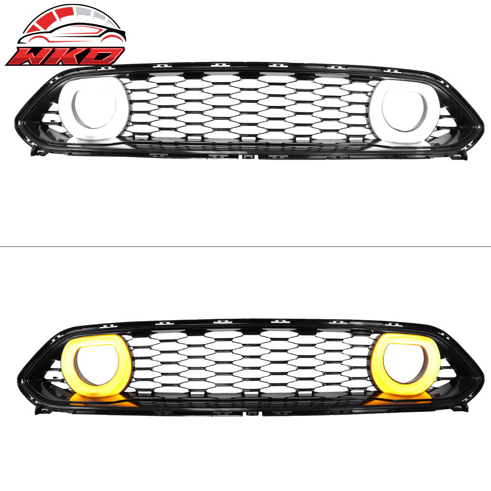 Wholesale 21-23 Ford Mustang Mach 1 ABS Front Upper Mesh Grille W/ DRL LED Signal Lamp