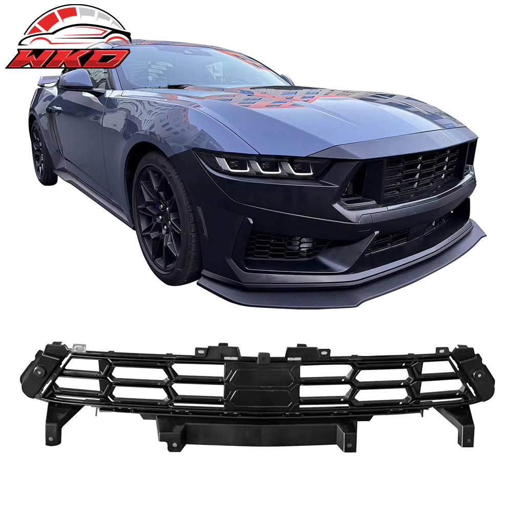 Fits 24-26 Ford Mustang Dark Horse Style ABS Front Bumper Hood Lower Mesh Grille