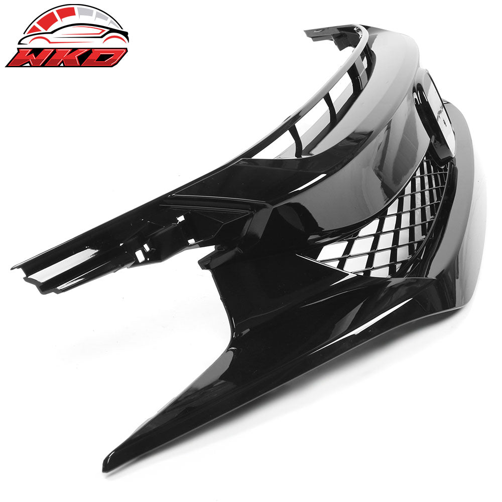 Fits 19-21 Honda Civic TR Style Front Bumper Hood Mesh Grille ABS Gloss Black