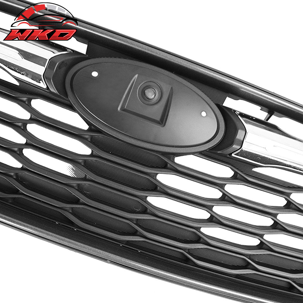 Fits 17-19 Subaru Impreza OE Style Front Bumper Upper Grille ABS Gray W/ Chrome