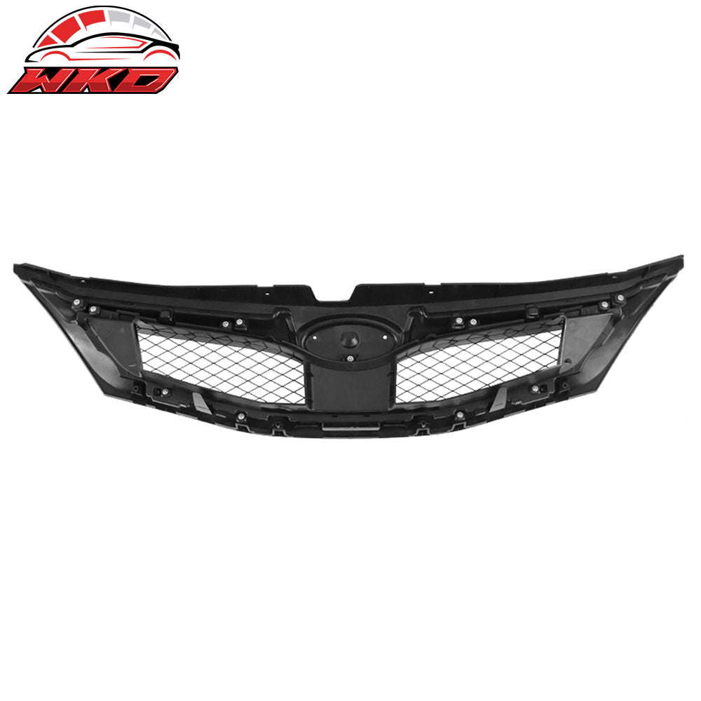 Fits 08-10 Subaru Impreza WRX Hatchback OE Front Grille Gloss Black W/ Silver