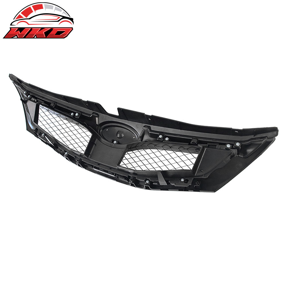 Fits 08-10 Subaru Impreza WRX Hatchback OE Front Grille Gloss Black W/ Silver