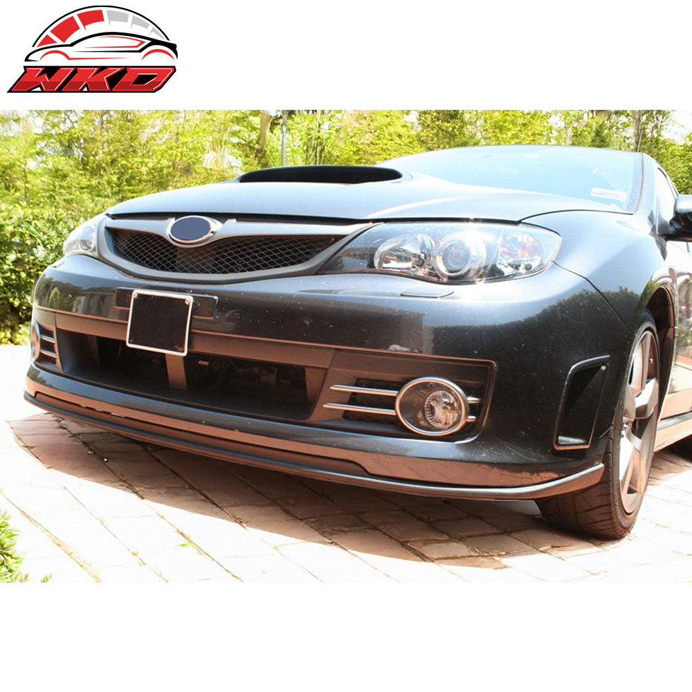 Fits 08-10 Subaru Impreza WRX Hatchback OE Front Grille Gloss Black W/ Silver