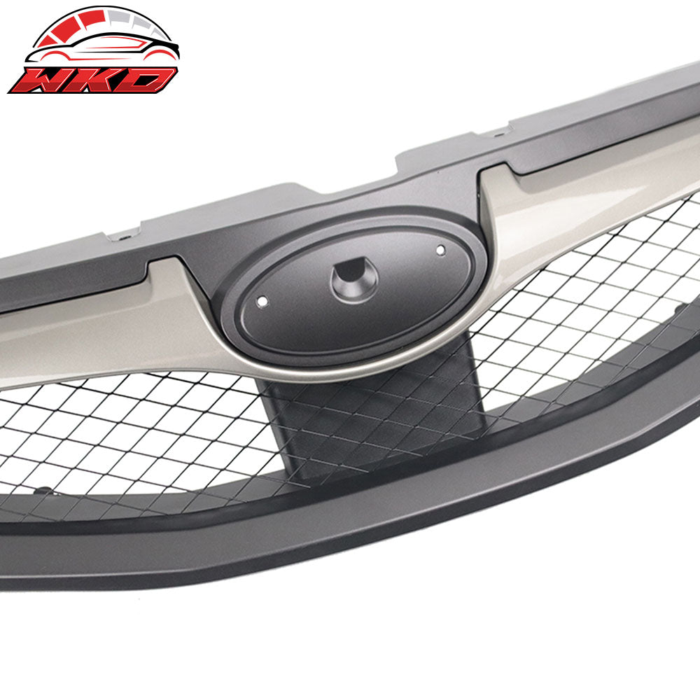 Fits 08-10 Subaru Impreza WRX Hatchback OE Front Grille Matte Black W/ Silver