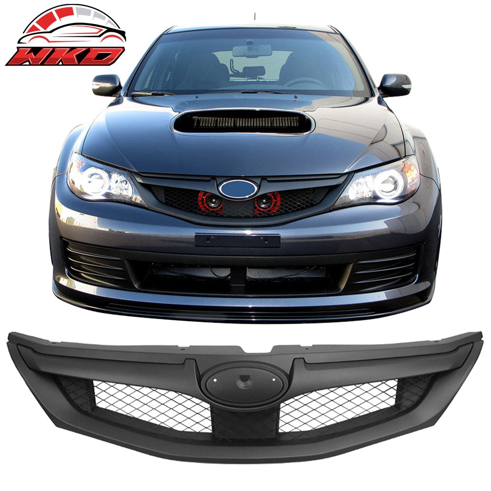 Fits 08-10 Subaru Impreza WRX Hatchback OE Style Front Bumper Grille Matte Black