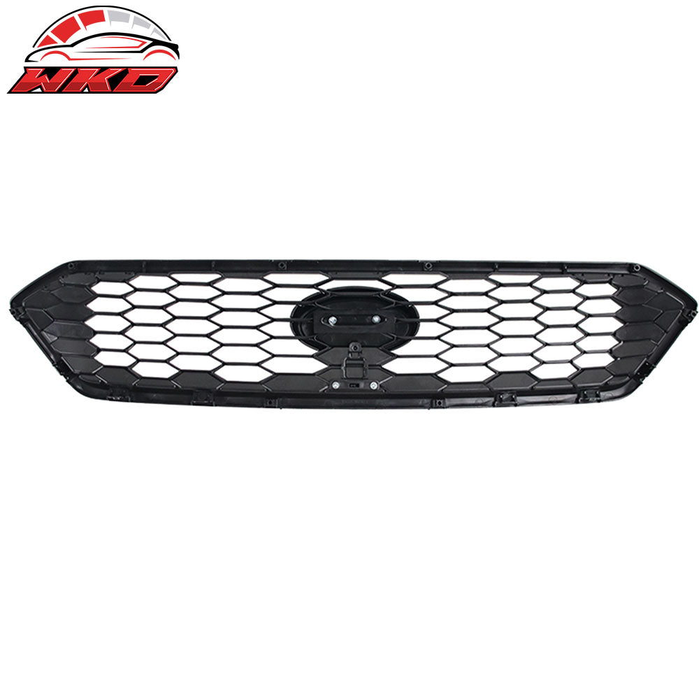 Fits 18-21 Subaru WRX STI JDM Style Front Bumper Grille Gloss Black W/ Red ABS