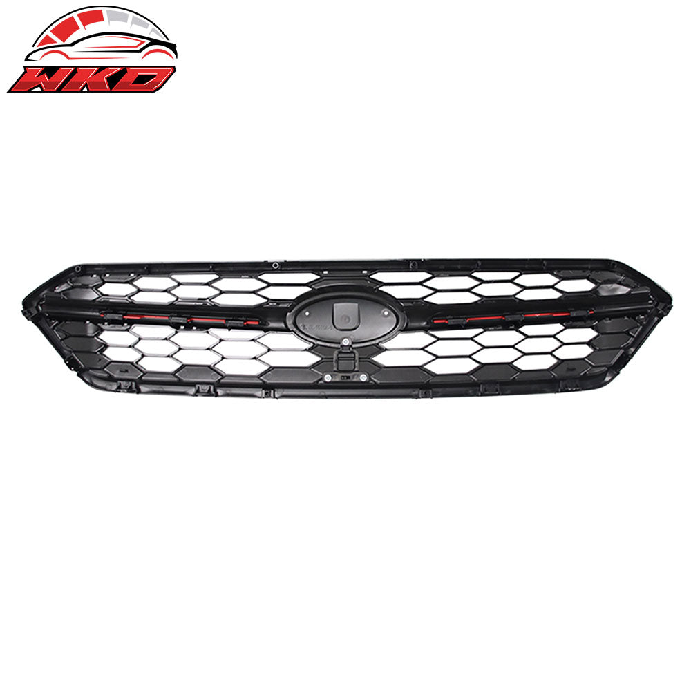 Fits 18-21 Subaru WRX STI Style Front Bumper Upper Grille Gloss Black W/ Red ABS