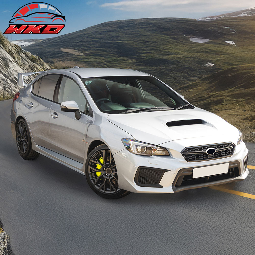 Fits 18-21 Subaru WRX STI Style Front Bumper Upper Grille Gloss Black W/ Red ABS