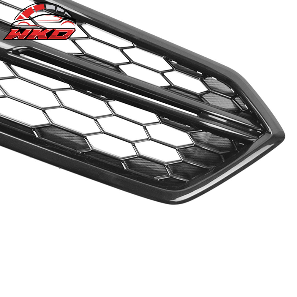 Fits 18-21 Subaru WRX Sedan STI Style Front Bumper Upper Grille Gloss Black ABS