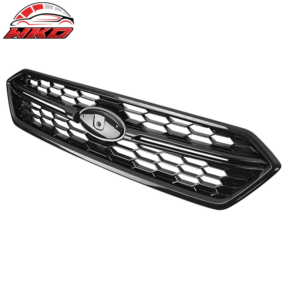 Fits 18-21 Subaru WRX Sedan STI Style Front Bumper Upper Grille Gloss Black ABS