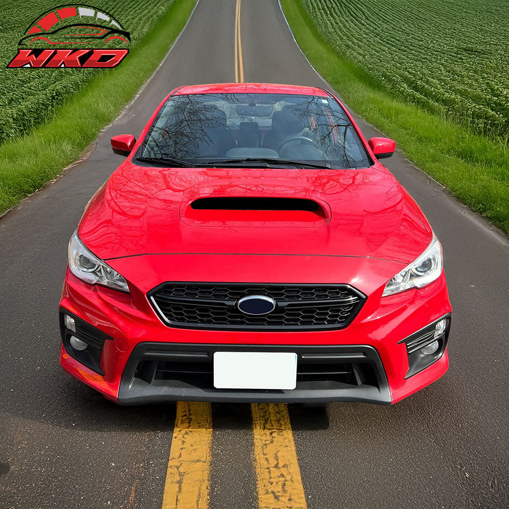 Fits 18-21 Subaru WRX Sedan STI Style Front Bumper Upper Grille Gloss Black ABS