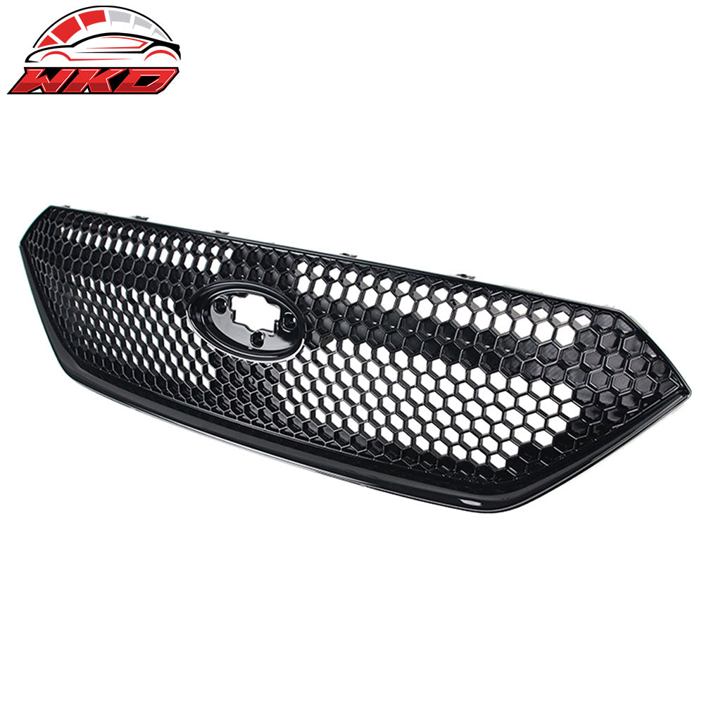 Fits 22-25 Subaru WRX Honeycomb Style Front Bumper Upper Grille ABS Gloss Black