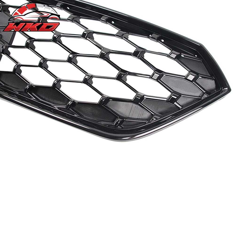 Fits 22-25 Subaru WRX 4DR JMD 2 Style Front Bumper Upper Grille ABS Gloss Black