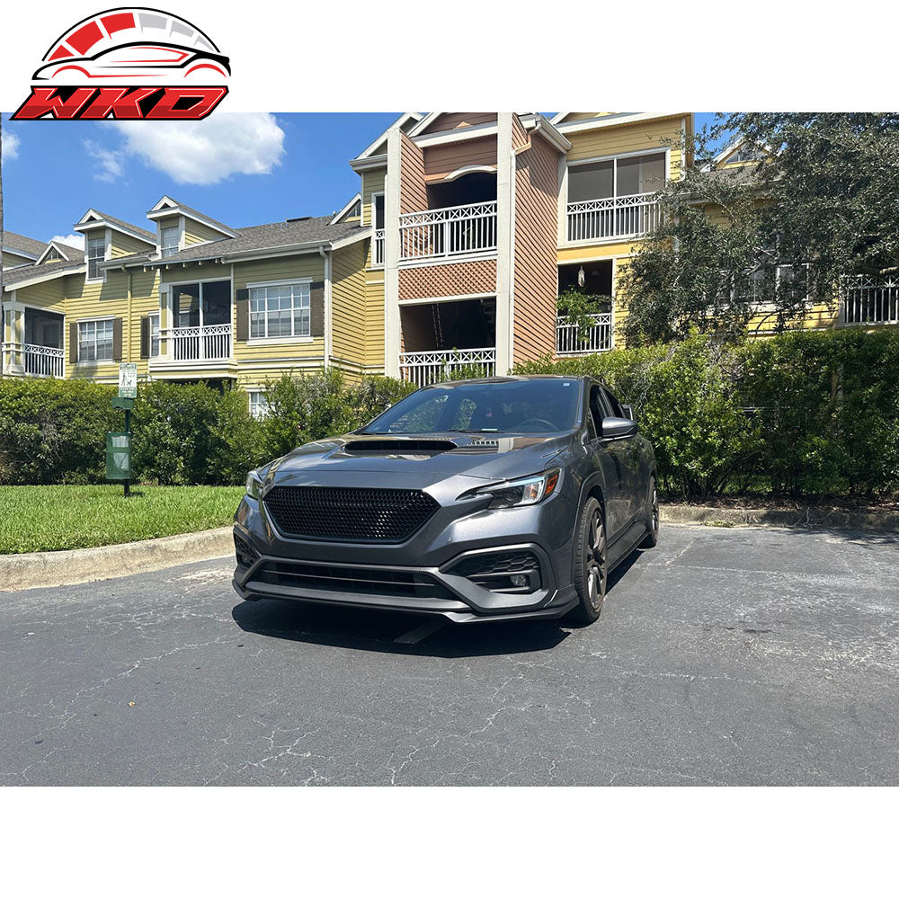 Fits 22-25 Subaru WRX 4DR Sport Style Front Bumper Upper Grille ABS Gloss Black