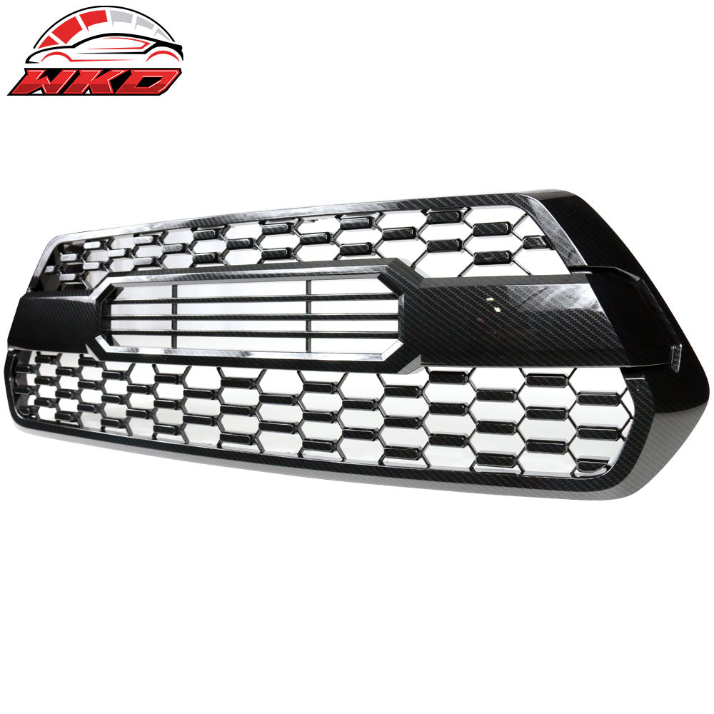 Fits 16-23 Toyota Tacoma Front Hood Bumper Grille Mesh Insert Carbon Print