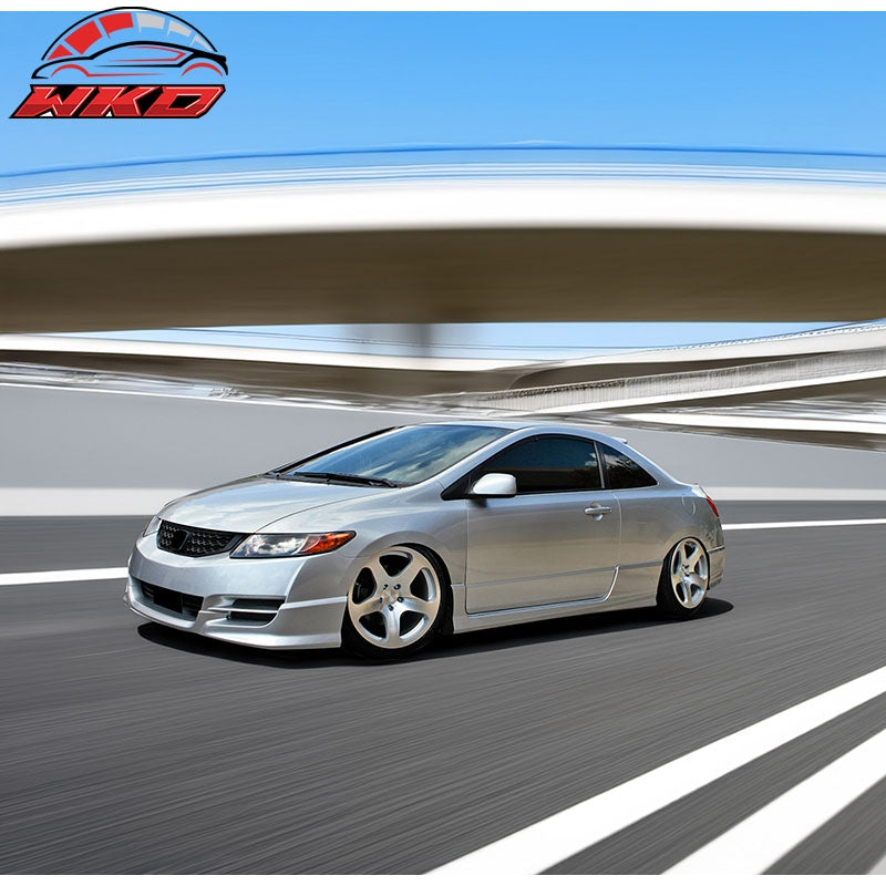 HF-P Style PU Front Bumper Lip Spoiler for 2009-2011 Honda Civic Coupe