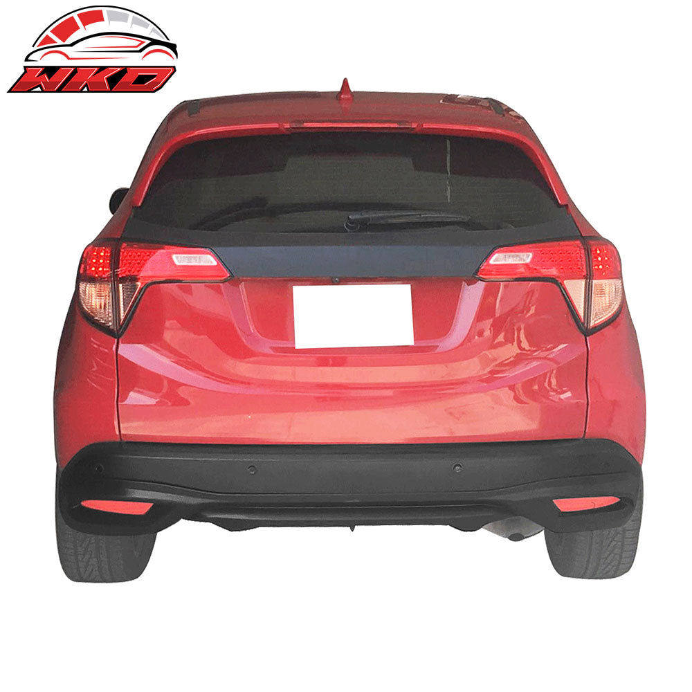 Fits 16-18 Honda HRV Mug Style Unpainted Black Rear Bumper Diffuser Lip - PU
