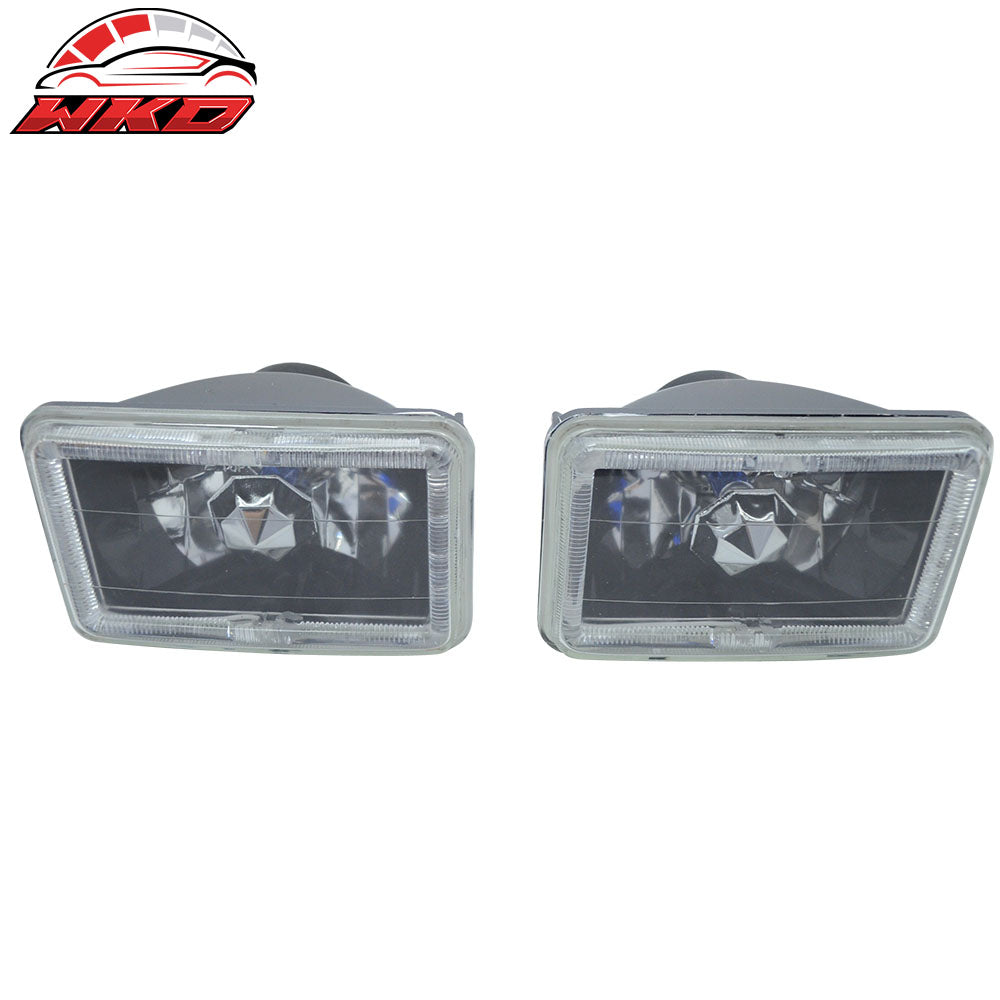 4X6 Square H4 Headlight Lamp W/Halo Halogen Bulb W/Clear Lens Diamond Cut Style | Wholesale