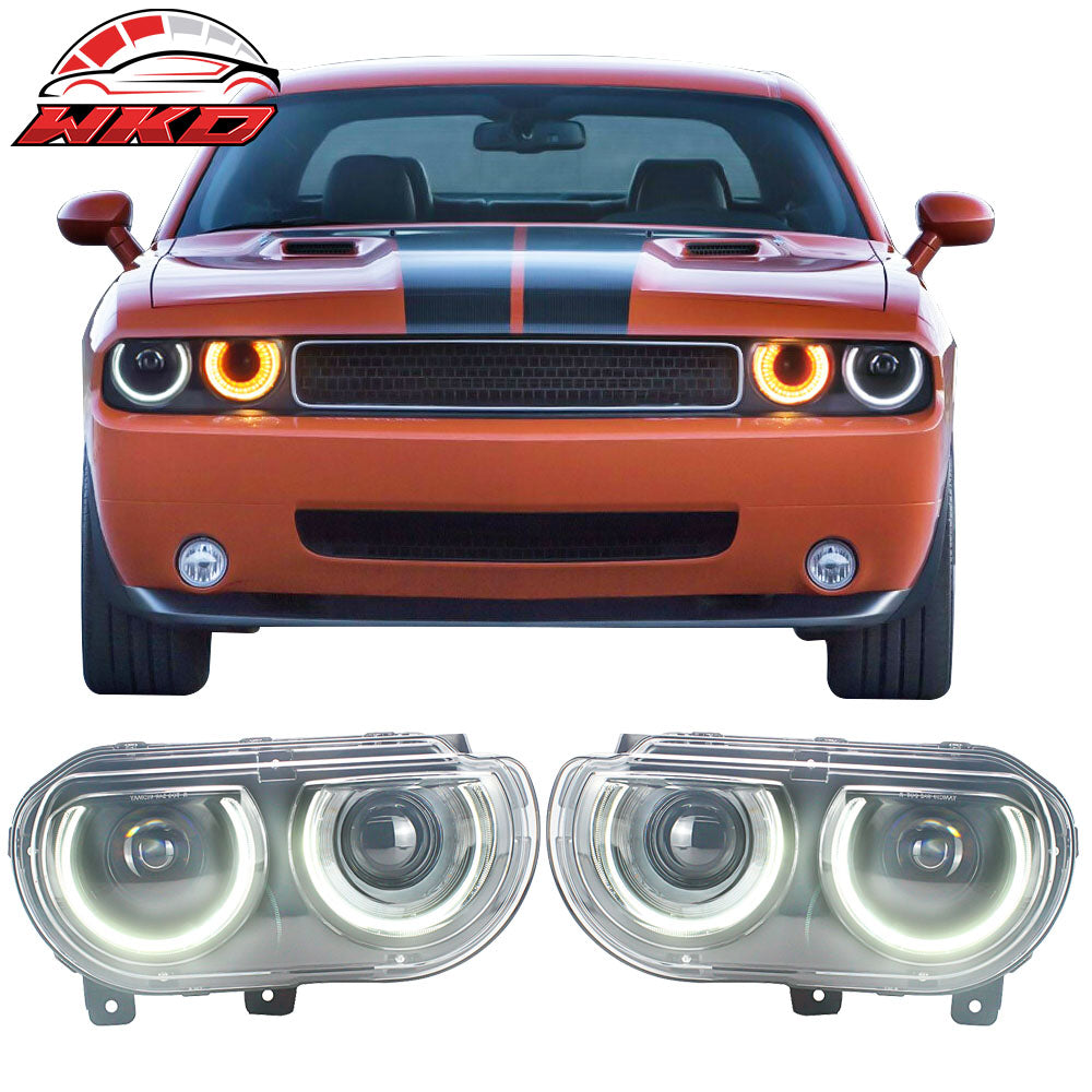 Fits 08-14 Dodge Challenger Projector Headlights with Sequentail Dual Beam Pair
