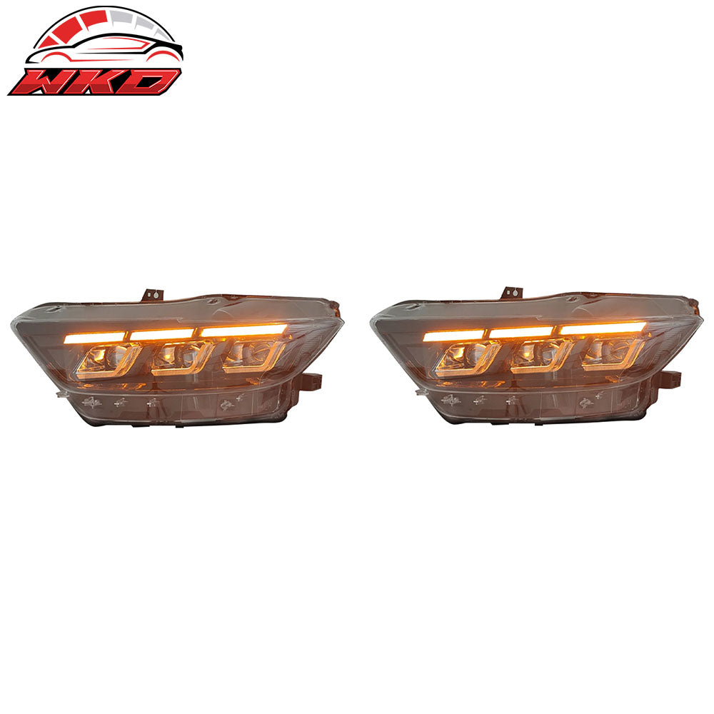 Fits 15-22 Ford Mustang Shelby 2024 Style LED Bulb Headlights Lamp Pair