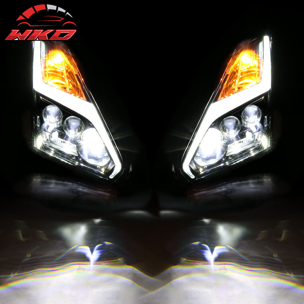 Fits 09-24 Nissan R35 GTR GT-R LED DRL Headlights Upgrade 09-16 to 17+ Head Lamp