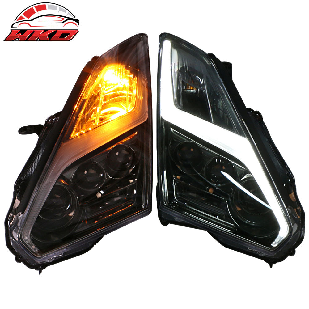 Fits 09-24 Nissan R35 GTR GT-R LED DRL Headlights Upgrade 09-16 to 17+ Head Lamp