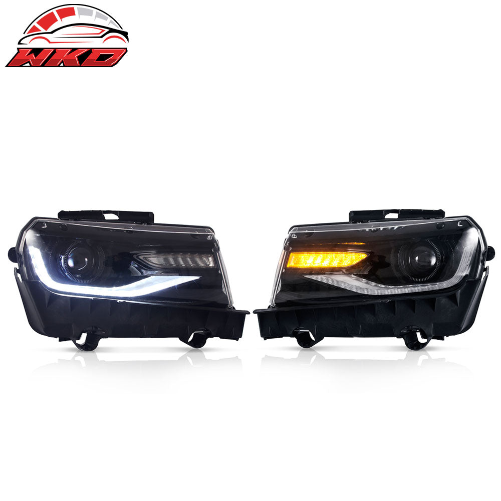 Fits 14-15 Chevrolet Camaro 6th Gen Style Projector Head Lamp DRL LED Headlights