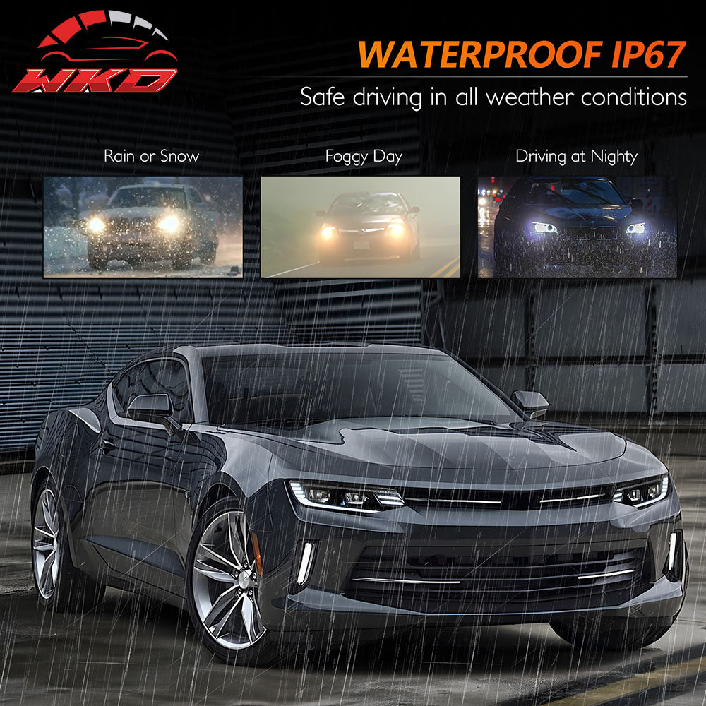 Fits 16-18 Chevrolet Camaro DRL LED Projector Headlights Front Lamps Assembly