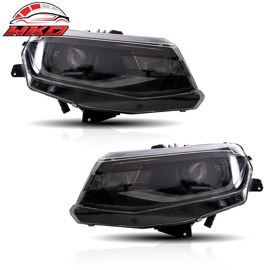 Wholesale 16-18 Chevy Camaro Projector LED Headlights Front Lights Clear Lens Pair