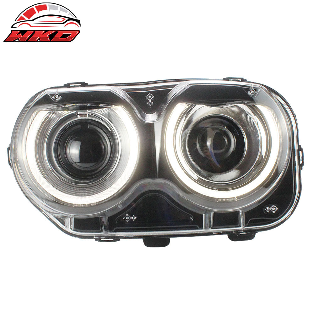 Fits 15-23 Dodge Challenger Sequential LED Halo DRL Projector Headlights Pair