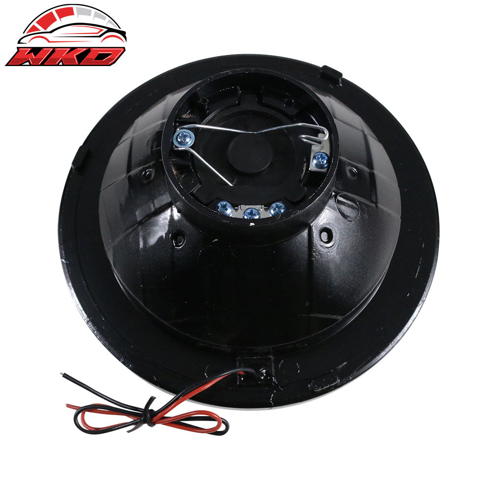 5 Inch Round Headlights Conversion Angel Eye Crystal Clear Red Halo LED Pair