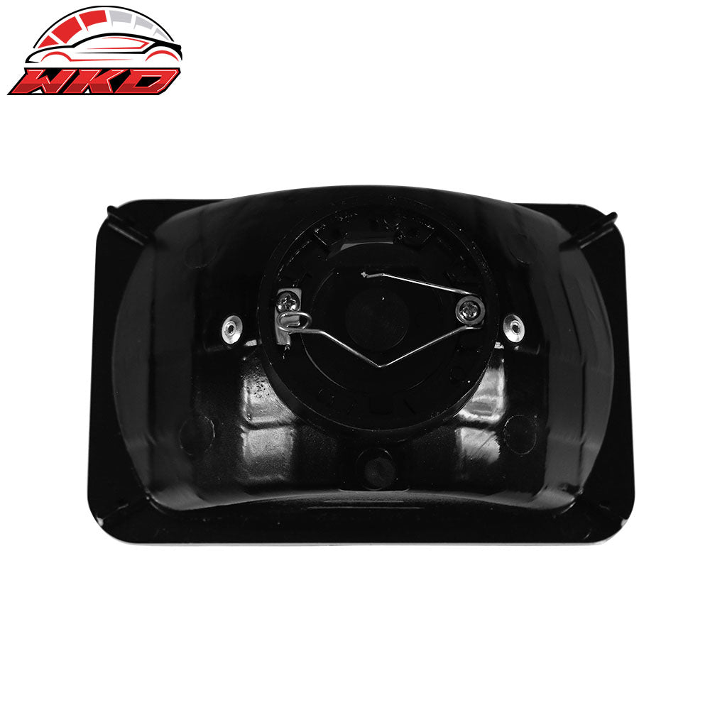 Universal Chrome 7X6 Square H4 Diamond Projector Headlights Left Right