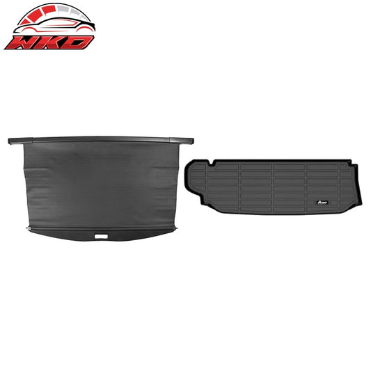 Wholesale 20-26 Highlander TPE Trunk Mat Cargo Pad + Carbon Fiber Texture Cargo Cover - Wikond Auto