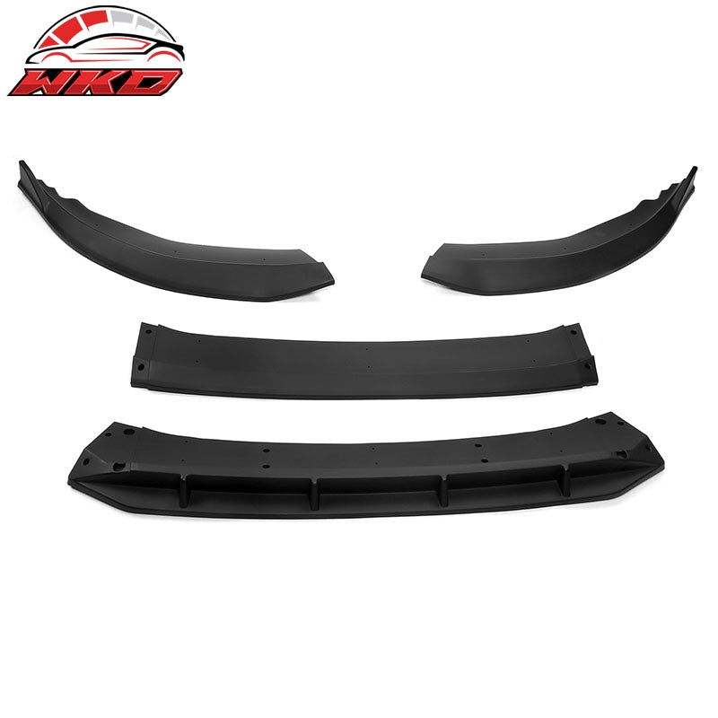 Fits 23-26 Honda Accord 11th IKON V1 Style Matte Black Front Bumper Lip PP 4PCS