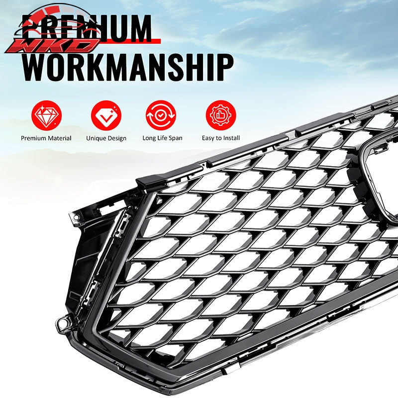 Fits 23-26 Honda Accord 11th TR Style Front Upper Honeycomb Grille Gloss Black