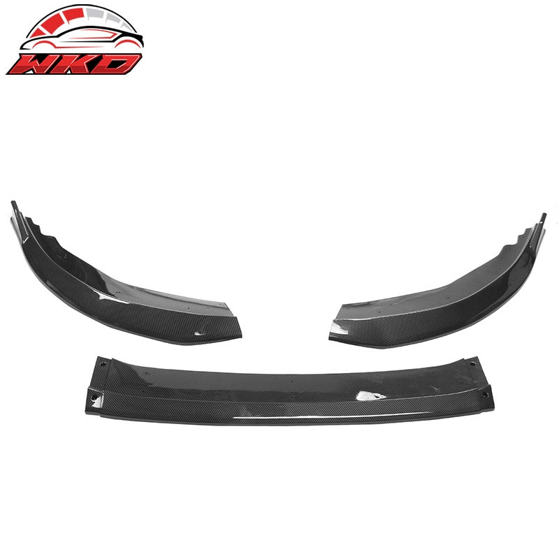 Fits 23-26 Honda Accord 11th V2 Style Front Bumper Lip Carbon Fiber Print 3PC