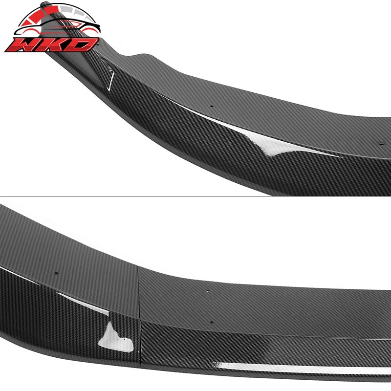 Fits 23-26 Honda Accord 11th V2 Style Front Bumper Lip Carbon Fiber Print 3PC