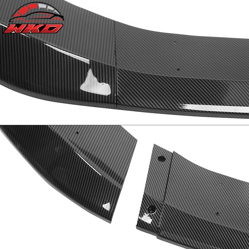 Fits 23-26 Honda Accord 11th V2 Style Front Bumper Lip Carbon Fiber Print 3PC
