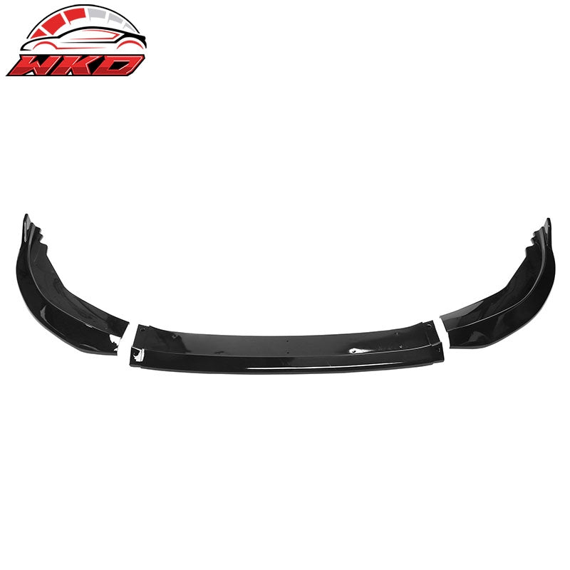 Fits 23-26 Honda Accord 11th V2 Style Front Bumper Lip Spoiler Gloss Black 3PC