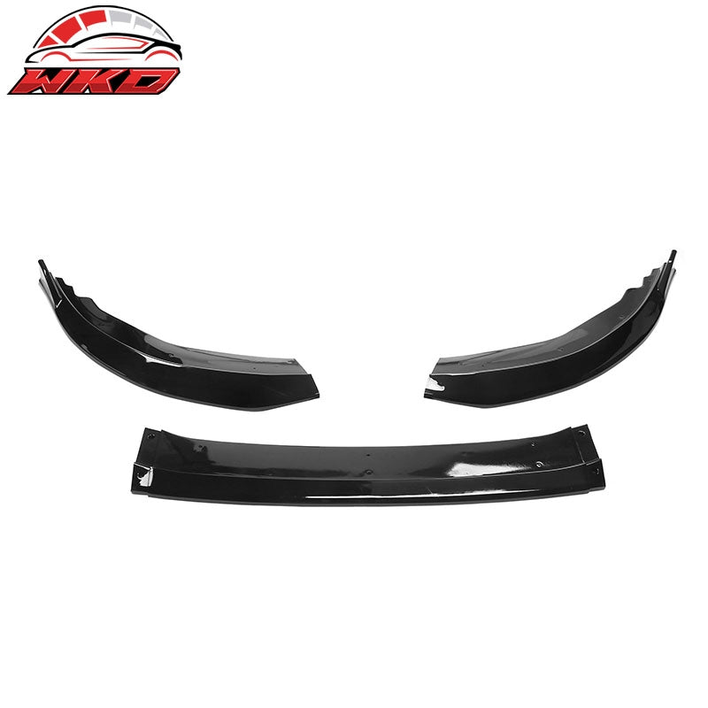 Fits 23-26 Honda Accord 11th V2 Style Front Bumper Lip Spoiler Gloss Black 3PC