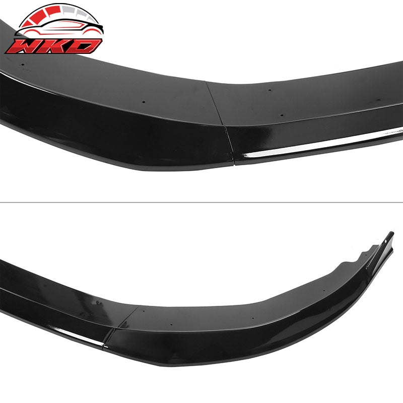 Fits 23-26 Honda Accord 11th V2 Style Front Bumper Lip Spoiler Gloss Black 3PC