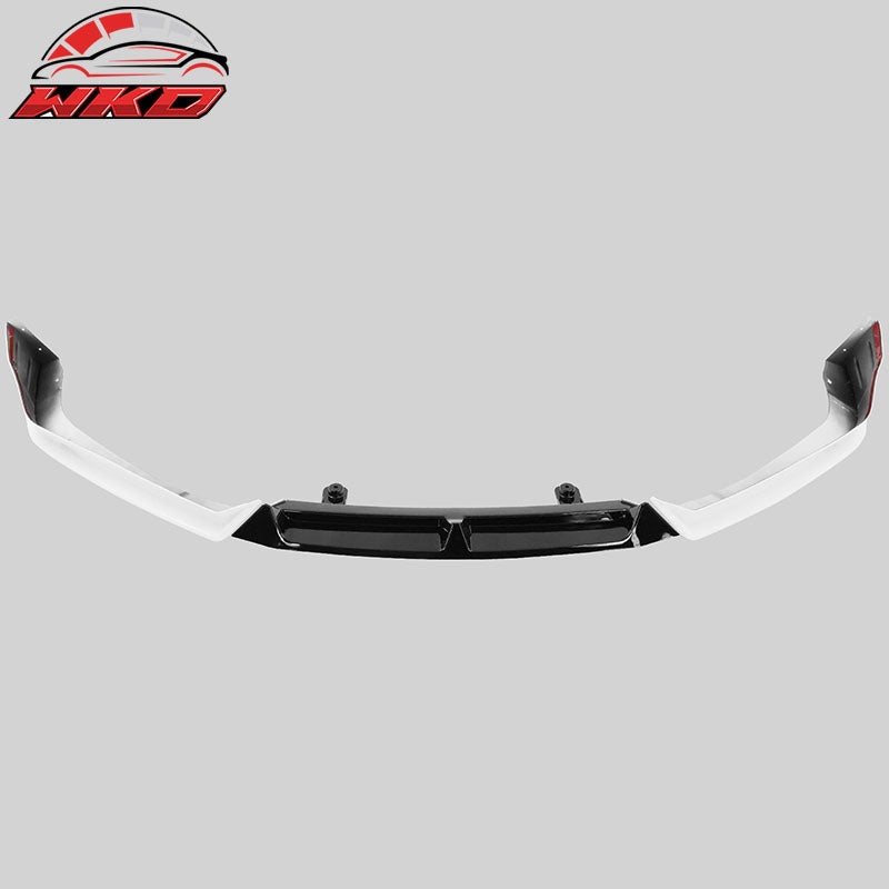 Fits 21-22 Honda Accord 3PC Front Bumper Lip Spoiler Platinum White Pearl &Black